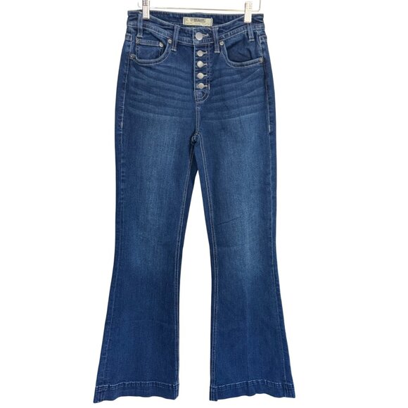 Rock & Roll Denim Womens High Rise Flare Trouser Jeans Medium Wash W26 L34 - Picture 1 of 8